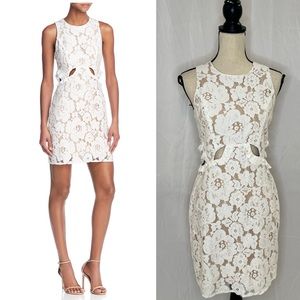 Wayf Drake Cutout White Lace Mini Dress